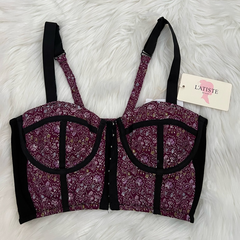 L'Atiste Black and Purple Women's Bustier